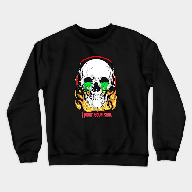 Skull Reaper Crewneck Sweatshirt by PizzaZombieApparel